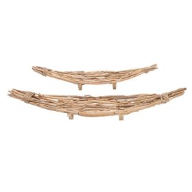 Decorative Driftwood Boat Platter Set of 2; DunaWest