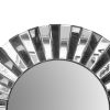 28 Inch Round Floating Wall Mirror with Mirrored Frame Work; Silver; DunaWest