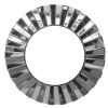 28 Inch Round Floating Wall Mirror with Mirrored Frame Work; Silver; DunaWest